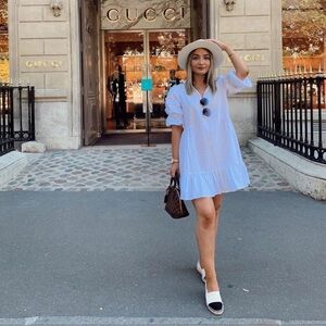 Zara White Cotton Dress